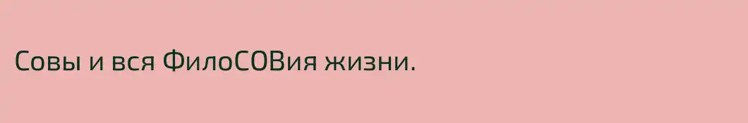 Совы и вся ФилоСОВия жизни.